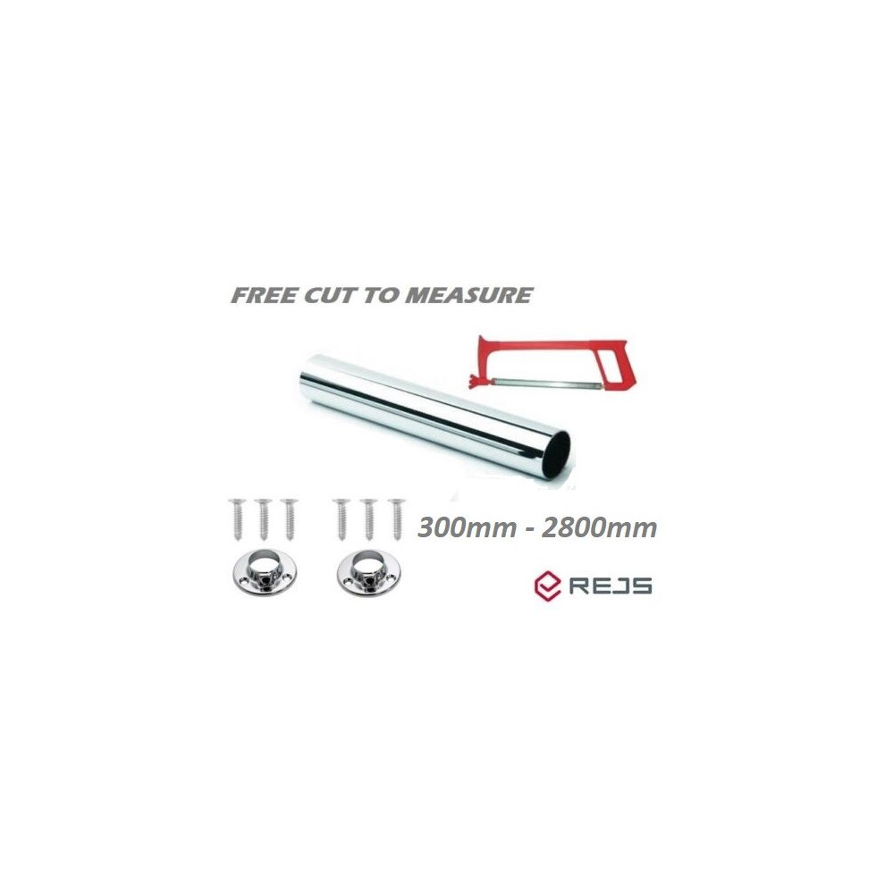 Rejs (800) Wardrobe Round Chrome Hanging Rails 300Mm-2800Mm