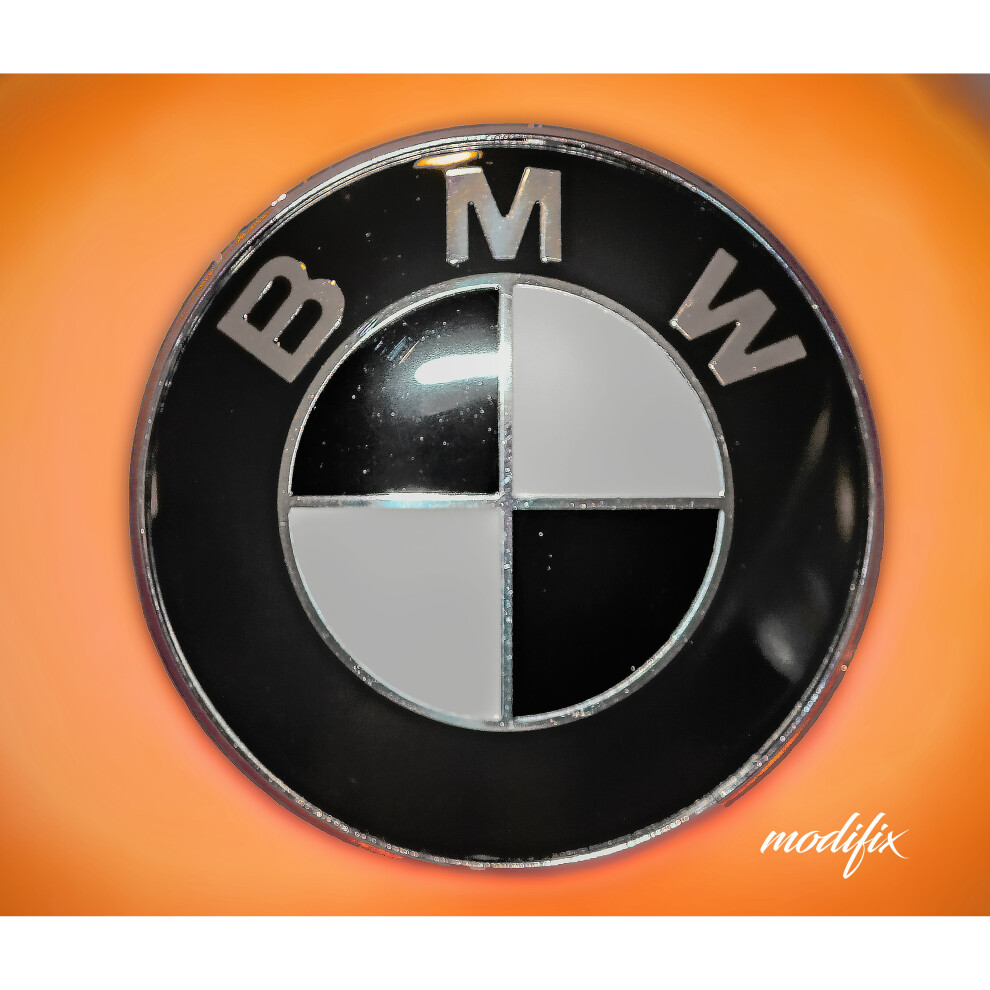 Modifix - BMW Black & White Badge Emblem Logo Replacement Front Rear 82mm for BMW 1 2 3 4 5 6 7 Series M Sport