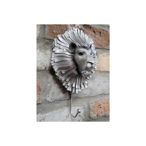 Single Lion Coat Hook | Resin & Metal | SILVER 1