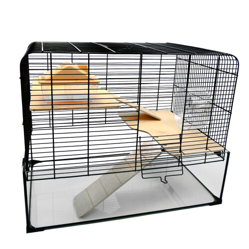 Little-Friends Gerbils Dwarf Syrian Hamster Glass Cage Gerbilarium Small - The Savoy 1