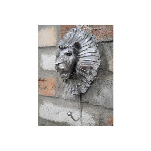 Single Lion Coat Hook | Resin & Metal | SILVER 2