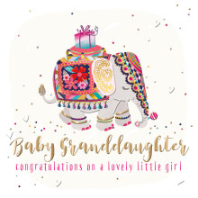 Baby Granddaughter Embellished New Baby Greeting Card Talking Pictures Cards