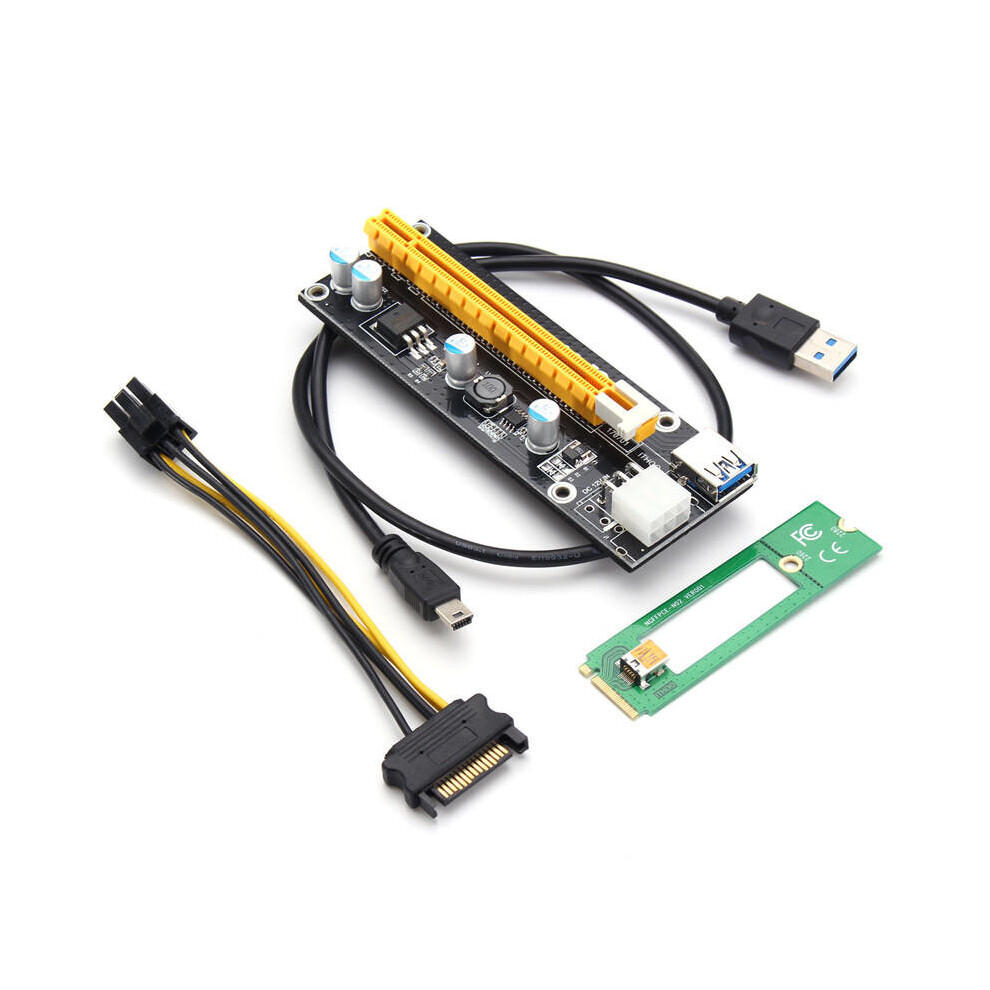 0.6M M2 Ngff To 16X Sata 15Pin Pci-E 1X To Pci-E 16X Usb 3.0 Cable Mining Riser Card 4151093656363