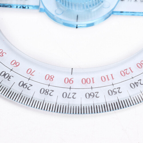7Pcs 10cm Plastic 360 Degree Protractor Ruler Angle Finder Swing Arm School Office 2
