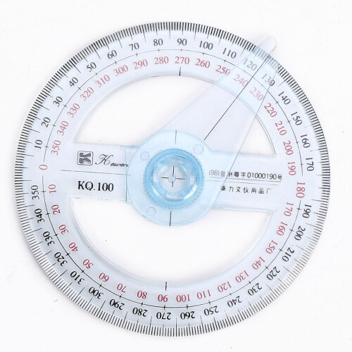 7Pcs 10cm Plastic 360 Degree Protractor Ruler Angle Finder Swing Arm School Office