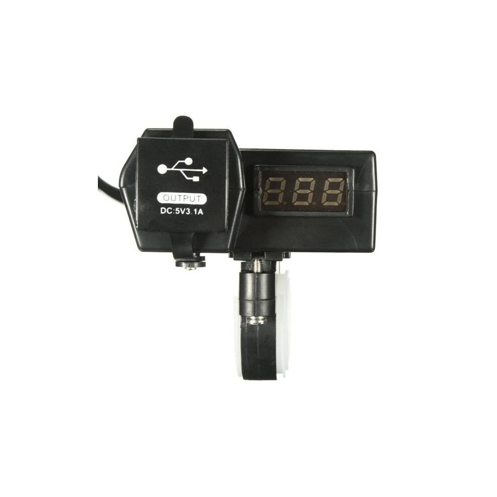 12V 3.1A Waterproof Voltage Volt Meterr Usb Power Charger Socket For Motorcycle Atv Scooter 5202984941255