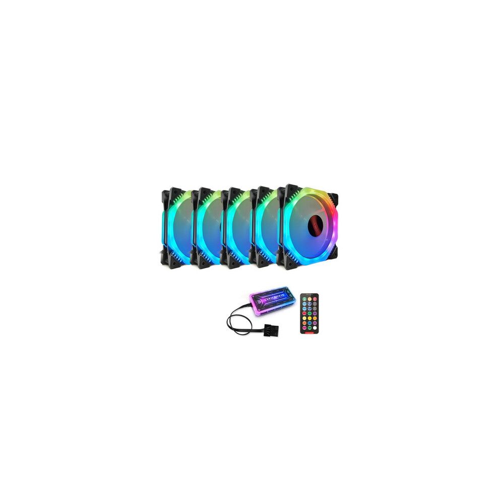 5Pcs 120Mm 12 Monochromatic Lights Cpu Cooling Fan Multilayer Backlit Rgb Cooling Fan With The Remote Control 4151093656592