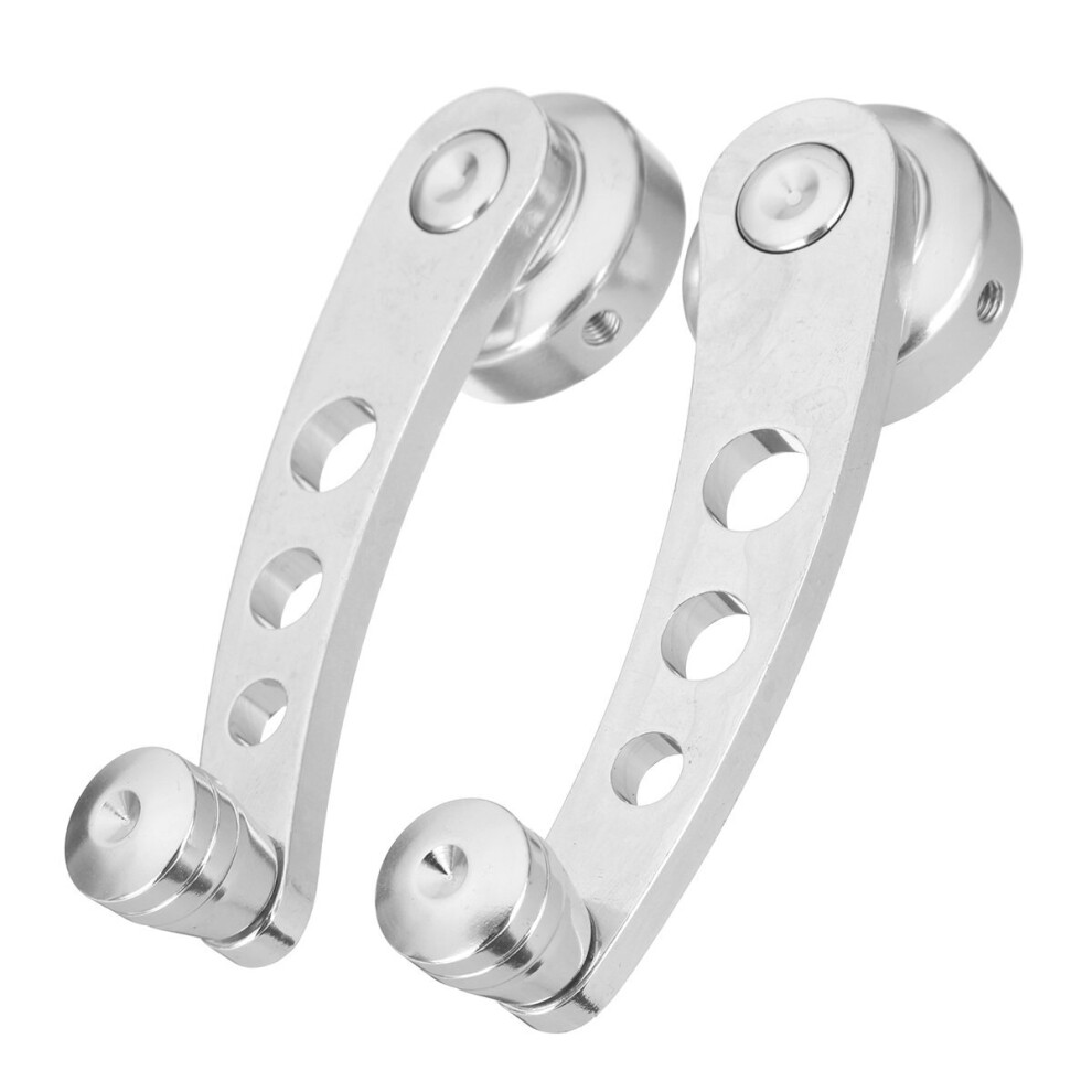 2Pcs/Set Window Crank Chrome Aluminum Handle For Pickup Car Door Winder Silver 5202984949626