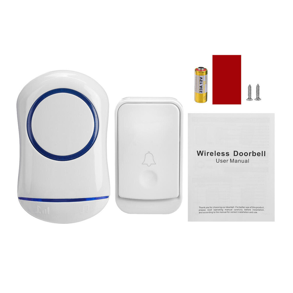 200M Waterproof Wireless Doorbell 32 Songs Plugin Receiver Transmitter 4151093677245