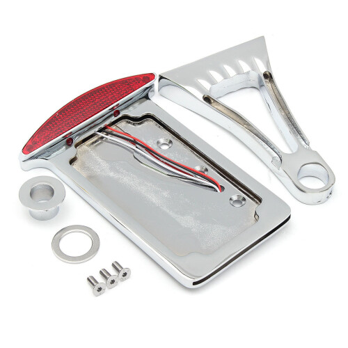 Motorcycle License Plate LED Tail Light Vertical Side with Mount Bracket For Harley 1
