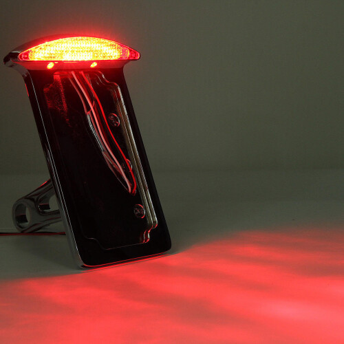 Motorcycle License Plate LED Tail Light Vertical Side with Mount Bracket For Harley 2