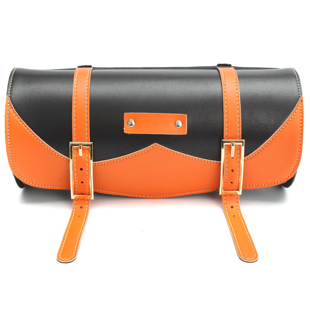 Motorcycle Side Saddle Bag Pu Leather Round Saddle Tool Bag Universal 5202984940036