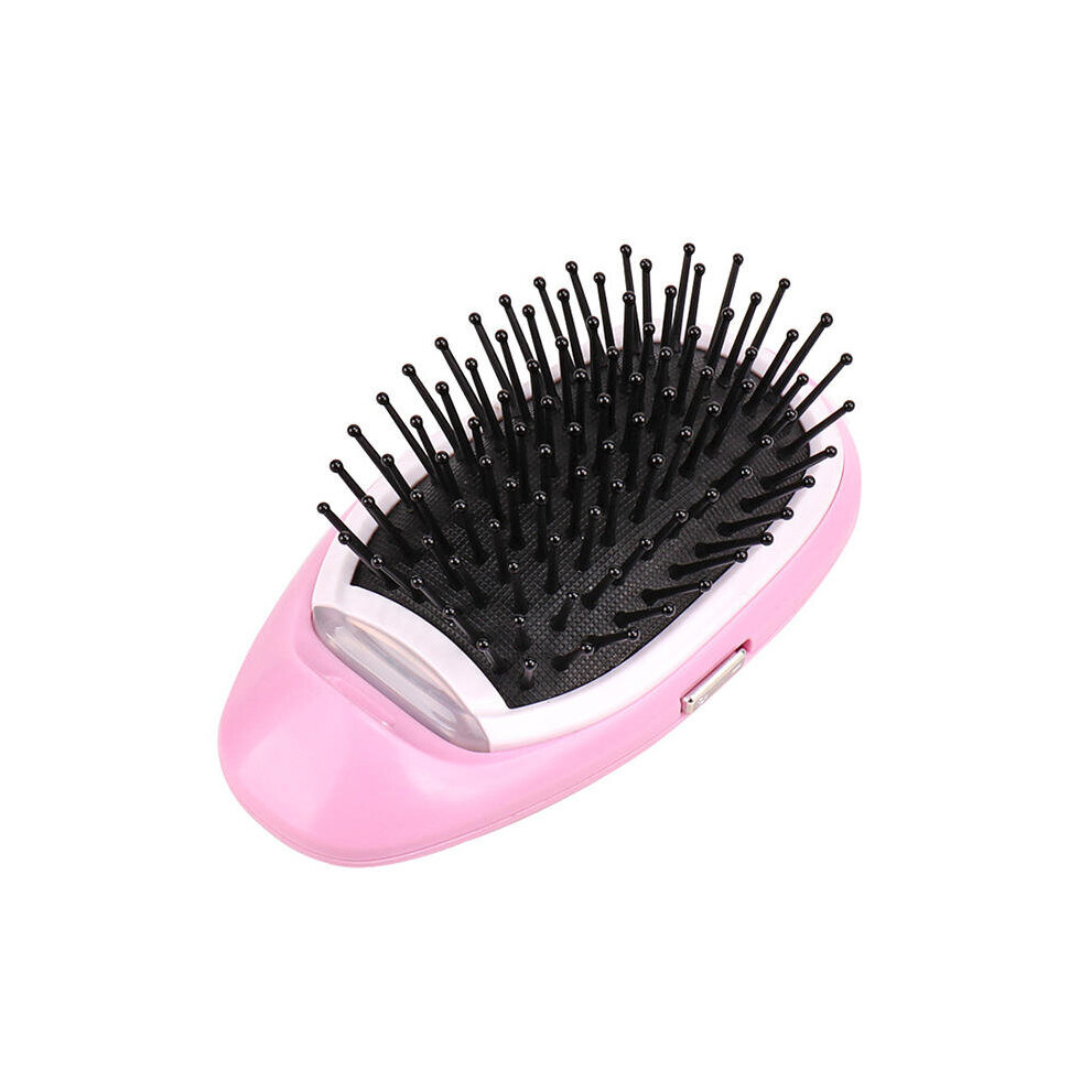 Unisex Pink Portable Electric Ionic Hairbrush Straight Styling Tool Massage Comb Color