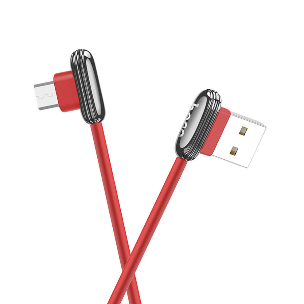 U60 90 Degree Micro Usb Fast Charging Data Cable For Tablet Smartphone 1.2M Android Red 4151093615735