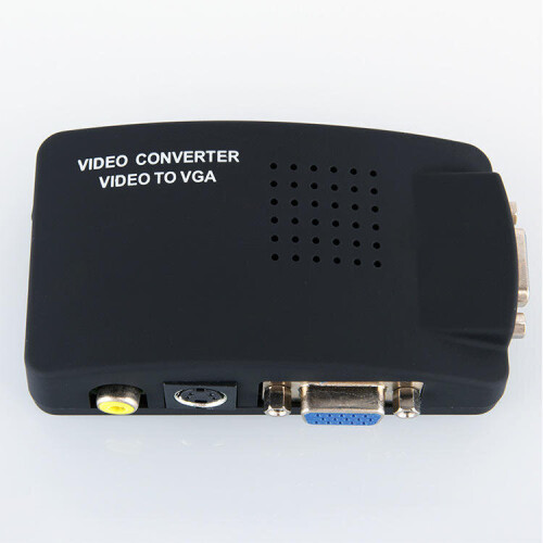 Composite S-Video RCA AV In to VGA Out Video Converter Adapter High ...
