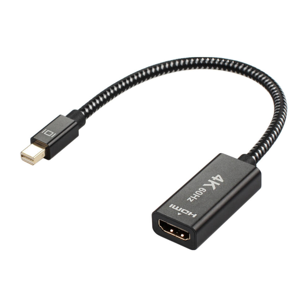 Mini Displayport Cable To Hdmi Cable 4K 60Hz Aluminum Alloy Mini Dp To Hd Cable Video Cable Cord For Pc Hdtv Black 6441594787498