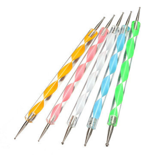 4Set 5Pcs 2 Ways Color Nail Art Dotting Marbleizing Paint Pen 1