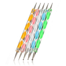 4Set 5Pcs 2 Ways Color Nail Art Dotting Marbleizing Paint Pen