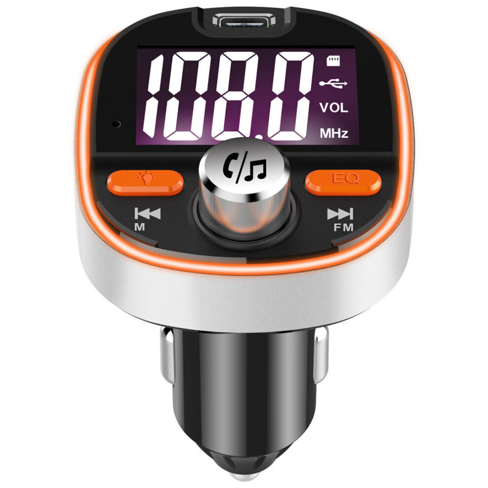 Bc53 Qc3.0 Fast Car Charger Bluetooth Mp3 Player Fm Transmitter Colorful Atmosphere Display Light 5202984952794