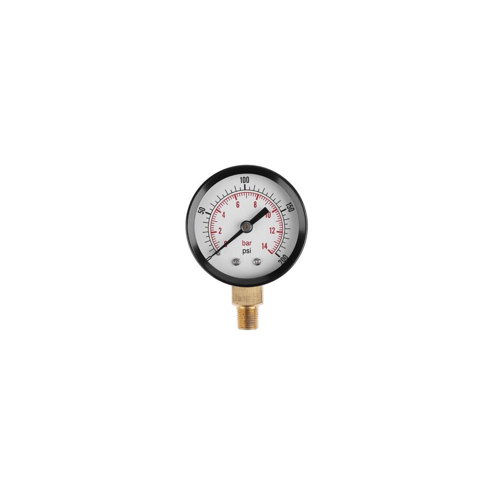 Ts-Z52 Pressure Gauge 1/8Inch Npt Side Mount 0-200Psi 0-14Bar Pressure Gauge Dial Air Compressor Meter Hydraulic Pressure Tester Gauge 6901722559361