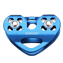30KN Outdoor Rock Climbing Dual Pulley Zip Line Rescue Cable Trolley