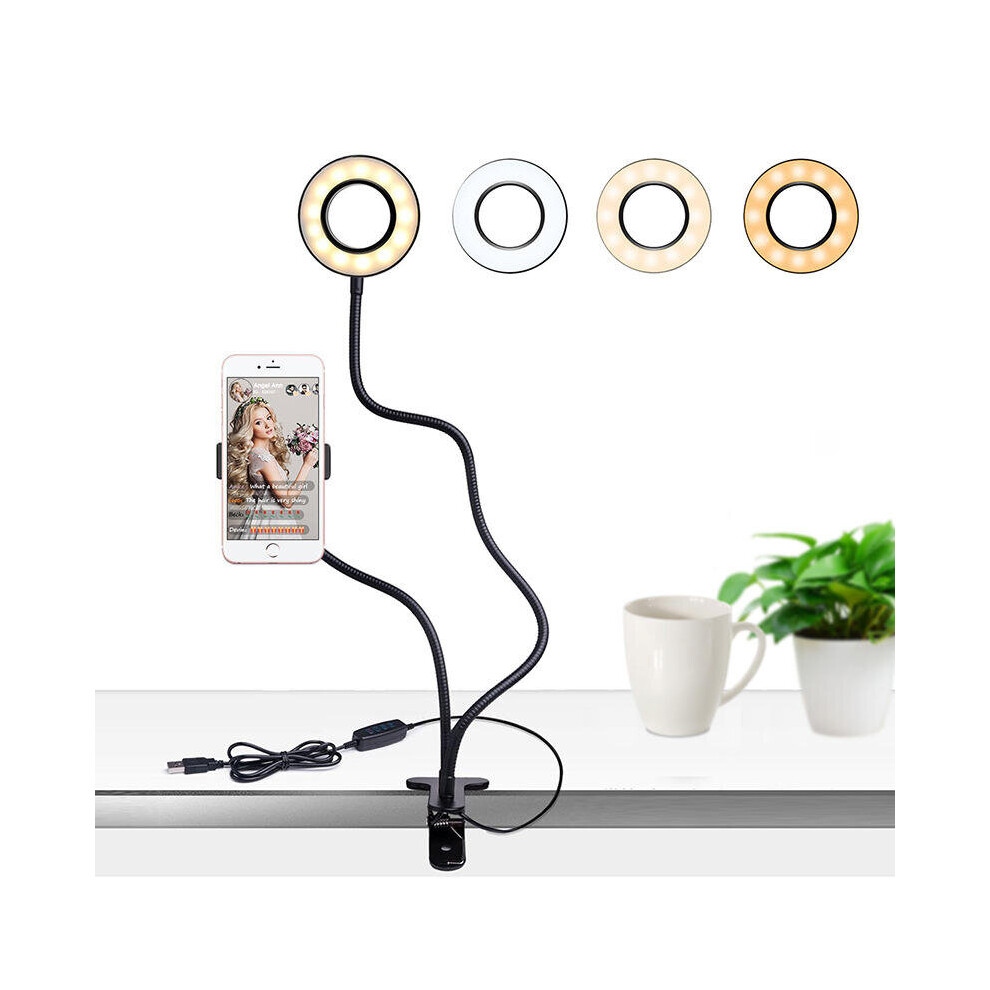 360 Degree Adjustable Led Mobile Phone Fill Video Ring Lamp Live Broadcast Bracket Light/Black 4151093673841