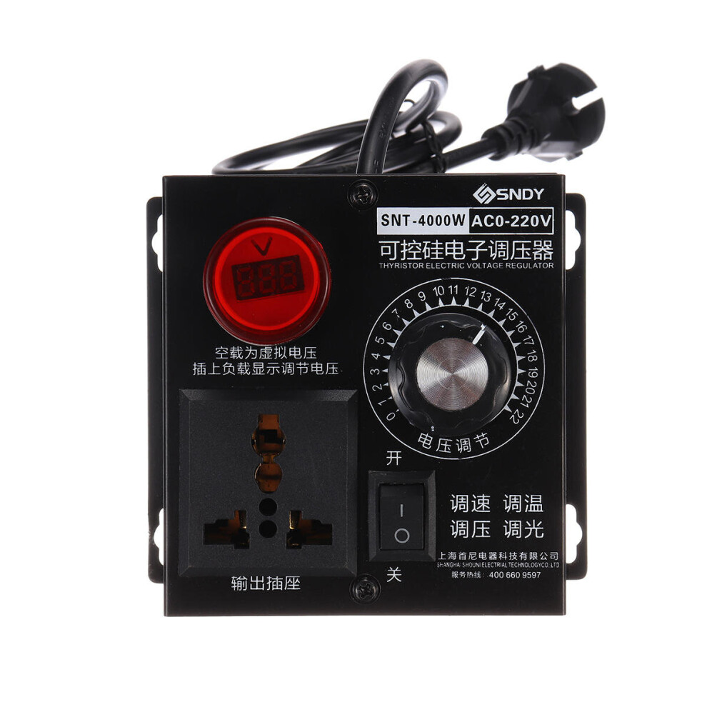Ac 220V 4000W Electronic Variable Voltage Regulator Speed Motor Fan Control Controller 6901722587920