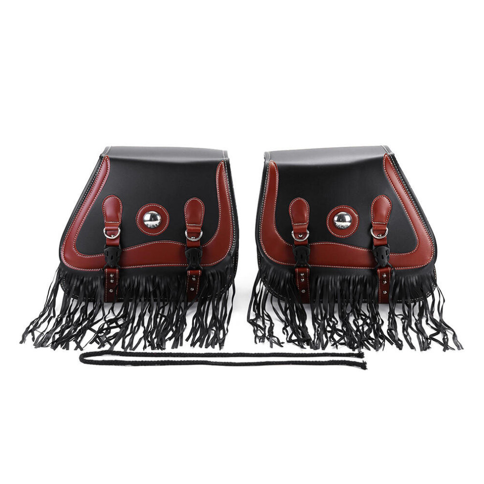 Universal Waterproof Pair Pu Leather Motorcycle Tool Bag Storage Luggage Saddlebags 4191026504934