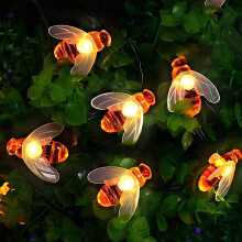 (7 Meter 50 LED) Solar Garden Lights, Honey Bee Fairy String Lights,20/30/50/100LED 8 Mode Waterproof Outdoor/Indoor Garden Lighting