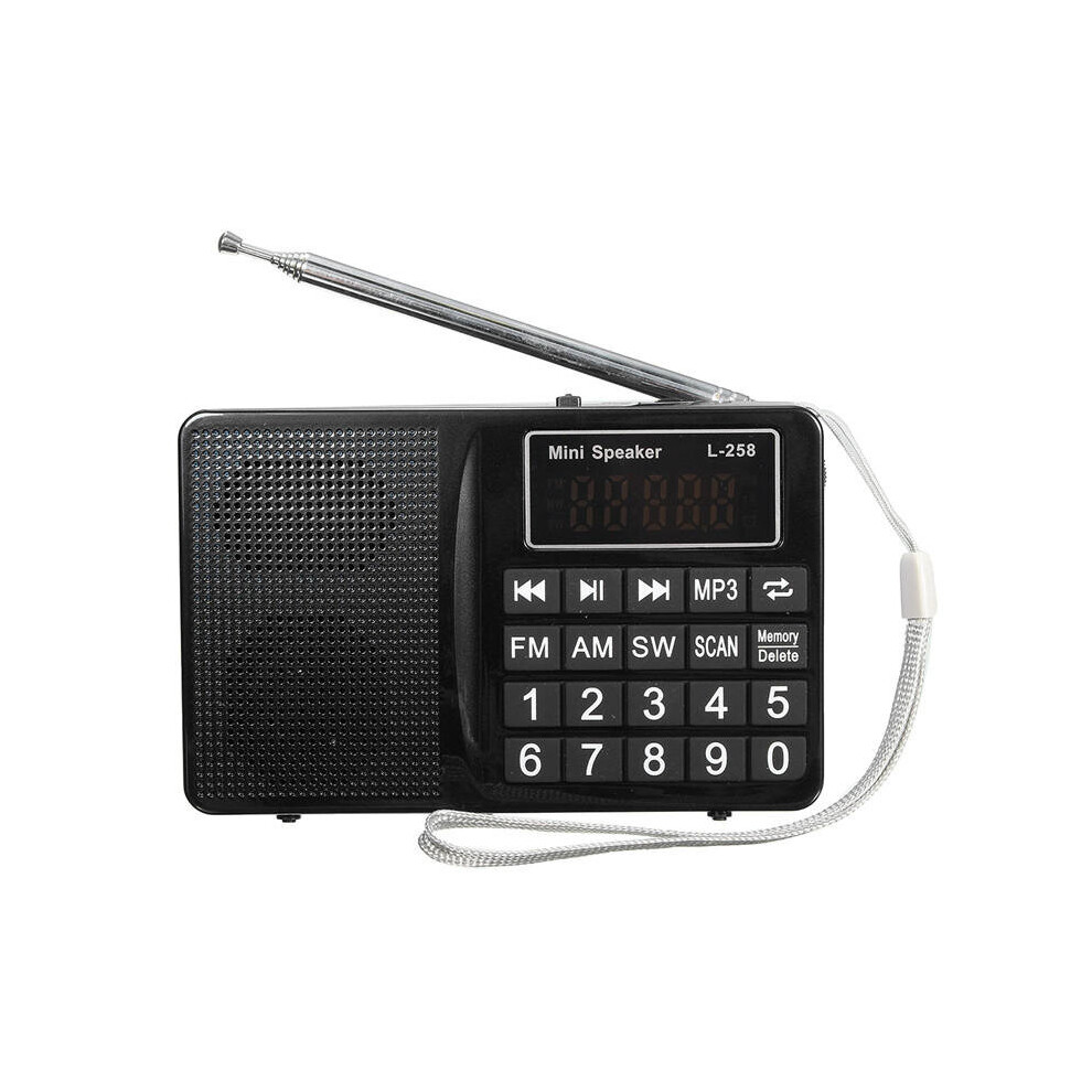 L-258 Universal Outdoor Portable Mp3 Player Fm Am Sw Tf Card U Flash Disk 3.5Mm Aux Speaker 6901722558838