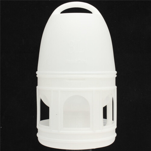 3L White Plastic Drinker Pigeons Birds Accessories Feed Suppliers Automatic Waterer w/ Handle 2
