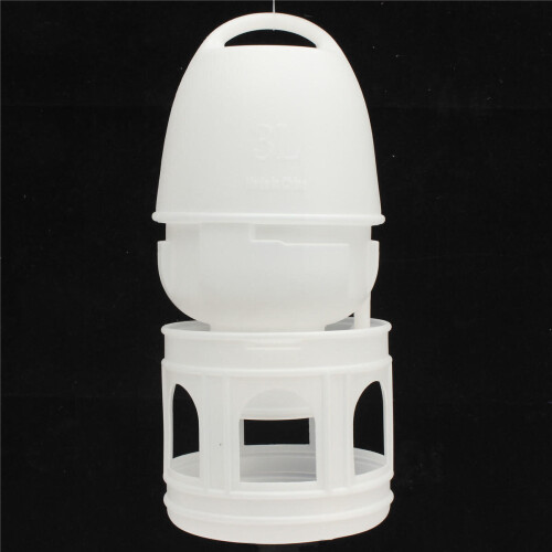 3L White Plastic Drinker Pigeons Birds Accessories Feed Suppliers Automatic Waterer w/ Handle 1
