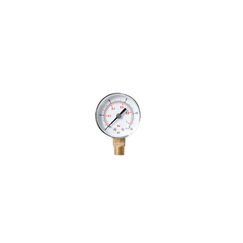 Ts-Y504 0-15Psi 52Mm Dial 1/4 Bspt Pressure Gauge 869692625805