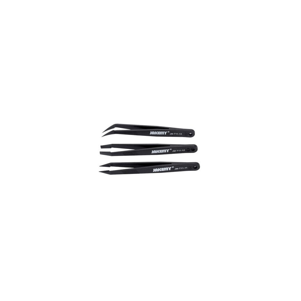 2 Set Nylon Anti-static Tweezers Set Triad Fix Repair Tool Kit for Electronic Components