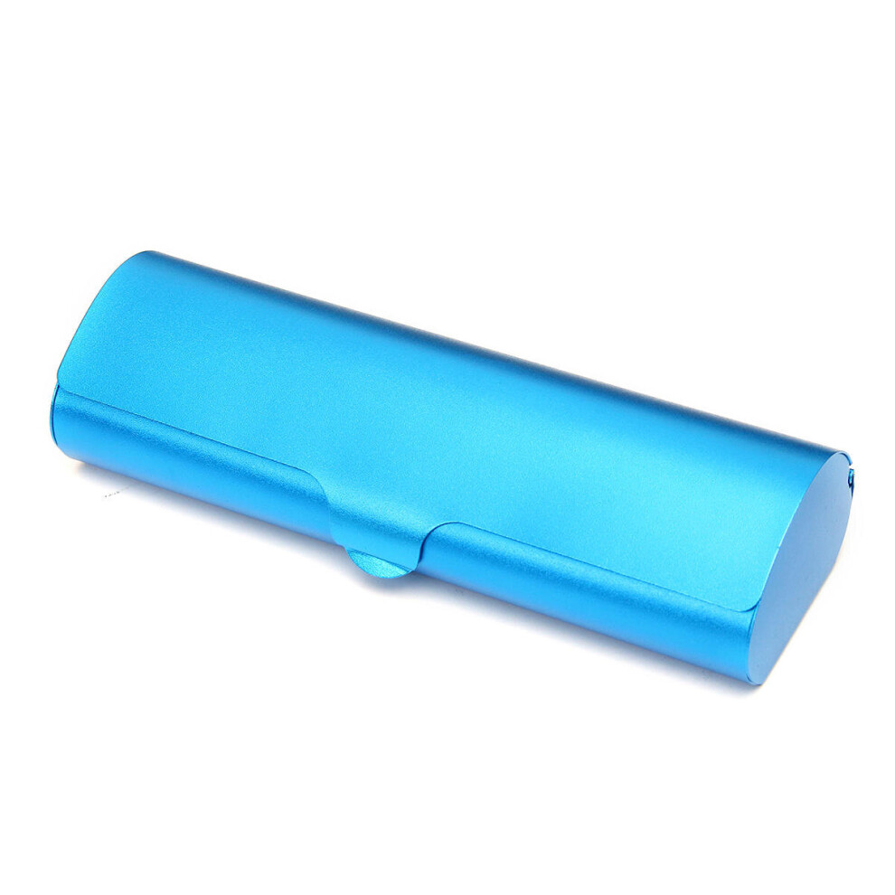 Frosted Matte Hard Metal Glasses Protection Eyeglasses Case Spectacles Box BLUE COLOR M SIZE