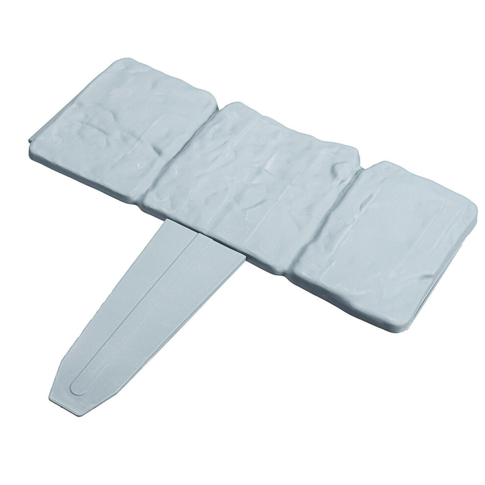 20Pcs Garden Fence Edging Cobbled Stone Effect Plastic Lawn Edging Plant Border Decorations 6901722569872