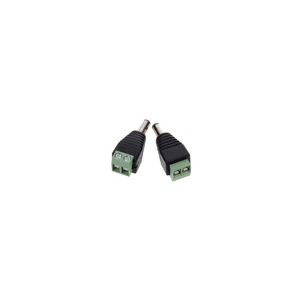 2Pcs 5.5 X 2.1Mm Dc Power Male Jack Plug Connector For Cctv Cameras 4151093675784