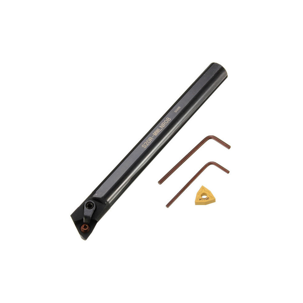 S20r-Mwlnr08 20X200mm Lathe Turning Tool Boring Bar Holder With Wnmg0804 Blade 869692700014
