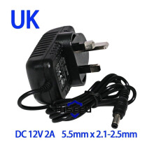 AC 100–240 V zu DC 12 V 2 A Schaltnetzteil-Adapter EU UK US AU 5,5 mm 2,5 mm Stecker UK