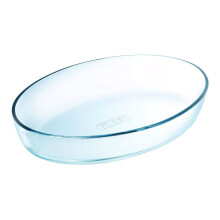 Pyrex Microwave Safe Classic Oval Roaster 30cm - Transparent Borosilicate Glass, Easy Grip, Oven & Freezer Safe (345B000/7044)