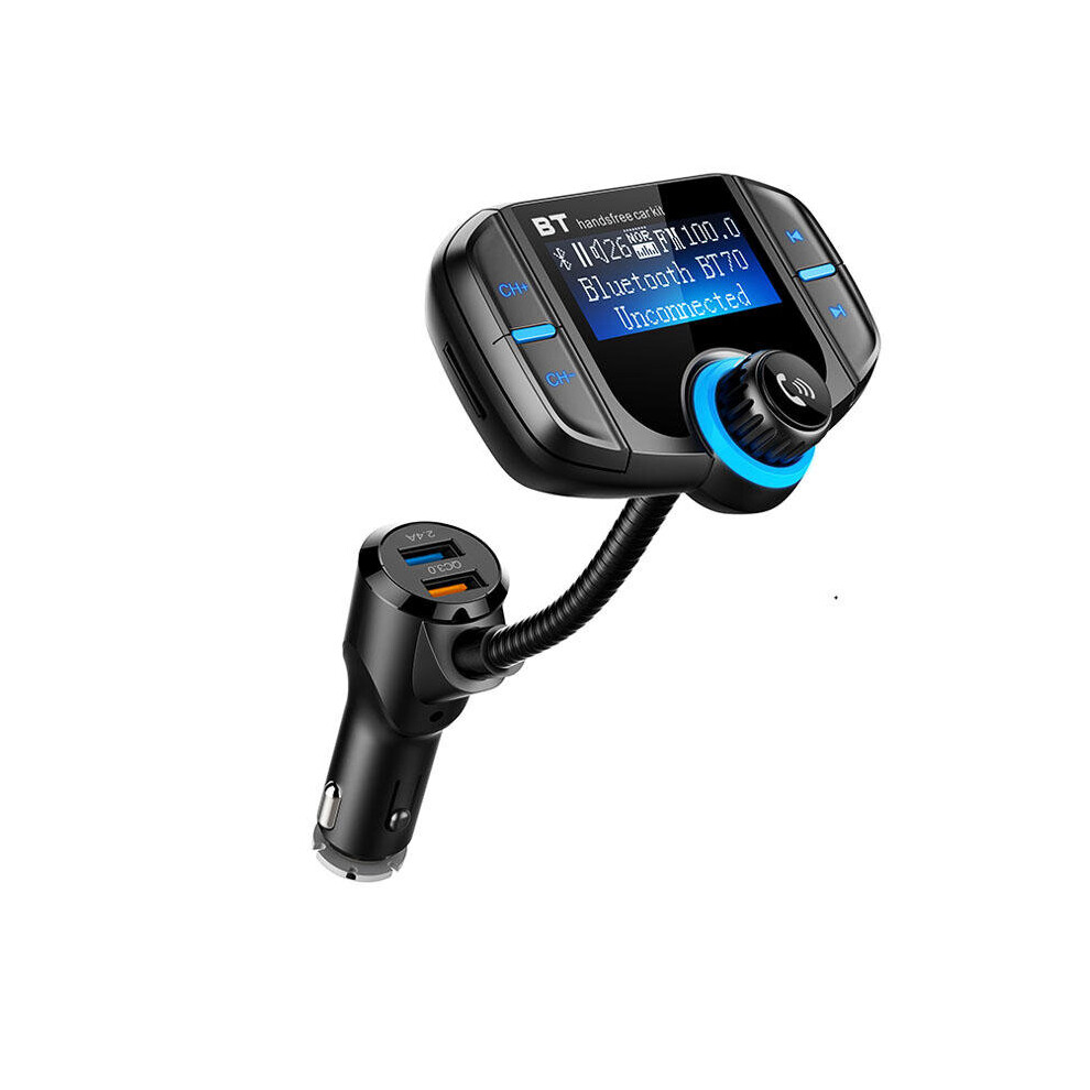 Bt70 Car Fm Transmitter Bluetooth Player Support Tf Card With Qc3.0 Fast Charger 5202984944126
