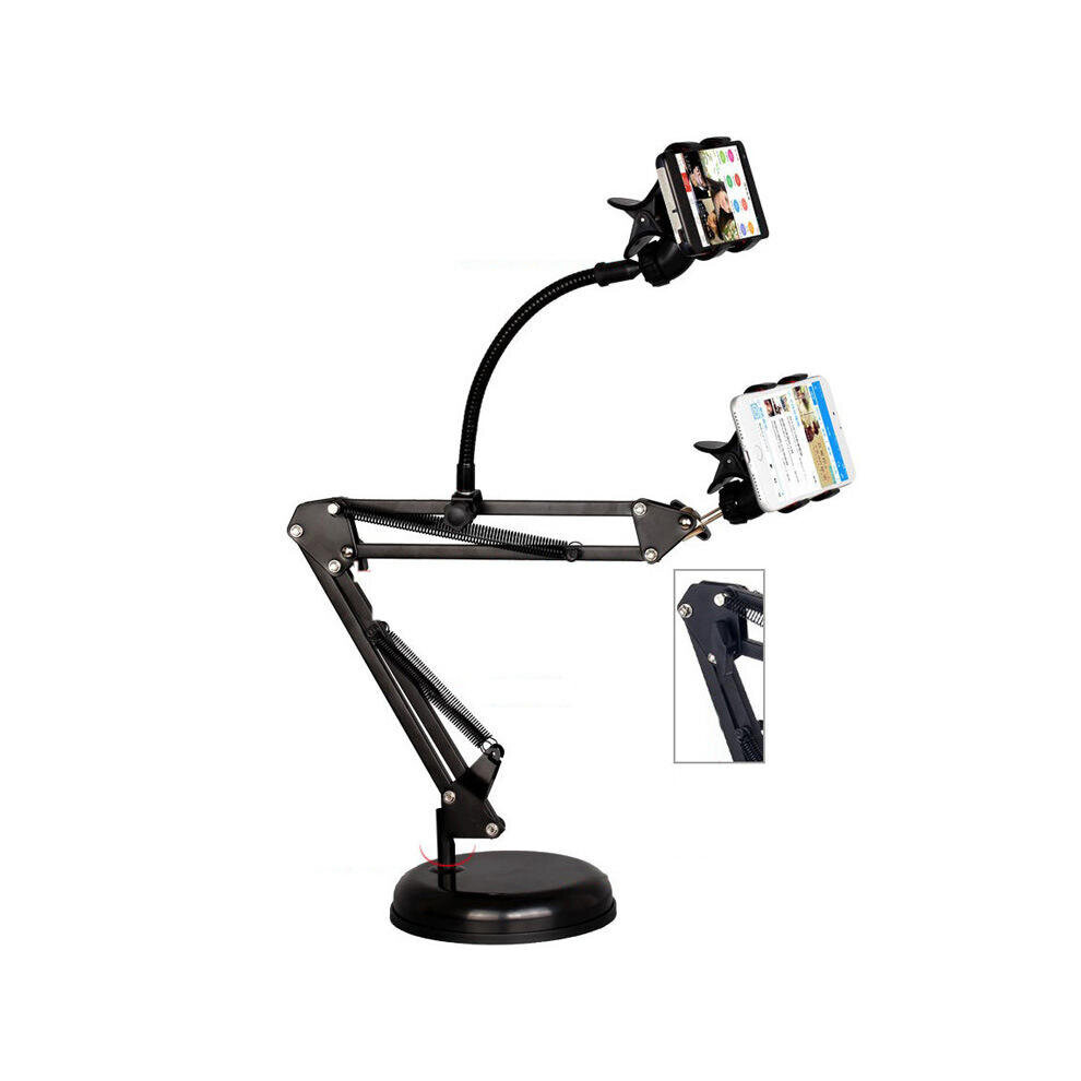 Universal Phone Clip Stand Holder Single / Dual Arms Flexible Mobile Phone Tablet Bracket Desktop Table Clip For Phones Tablet 4191026523225