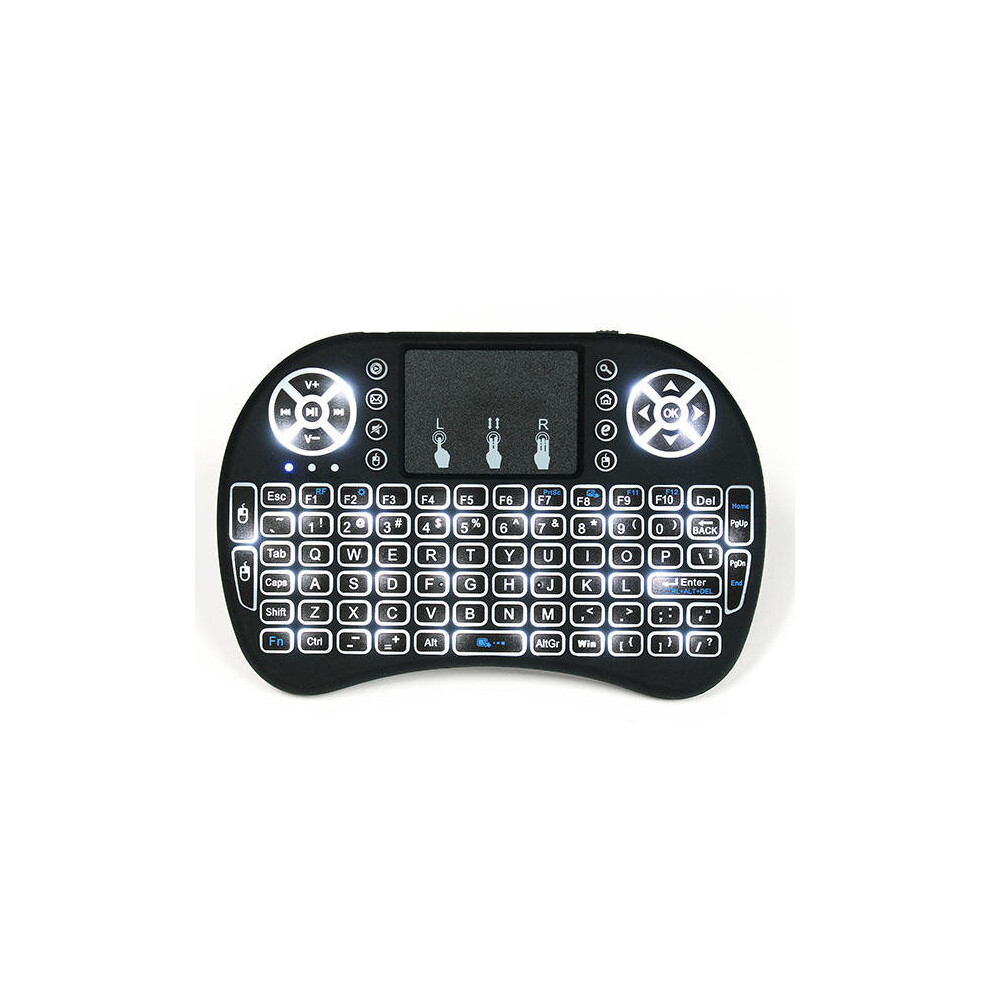 I8 Backlit 2.4Ghz Wireless Mini Keyboard Air Mouse Touchpad White 4151093671229