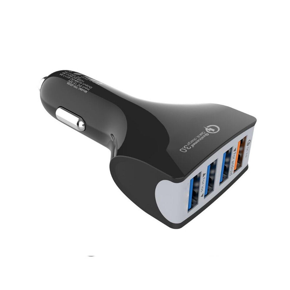Bakeey 4 Usb Port Qc3.0 Fast Charge Usb Car Charger For Samsung Xiaomi Huawei Black 6901722555059