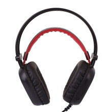 A2 USB + 3.5mm Audio Stereo LED Backlit Gaming Headphone Headset with Microphone BLACKRED