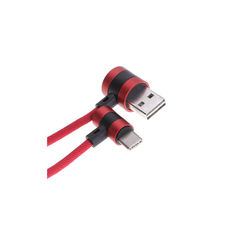 90 Degree Type C Fast Charging Cable 1M For S8 Oneplus 5T Xiaomi 6 Mi A1 Note 3 Color Red 6441594704501