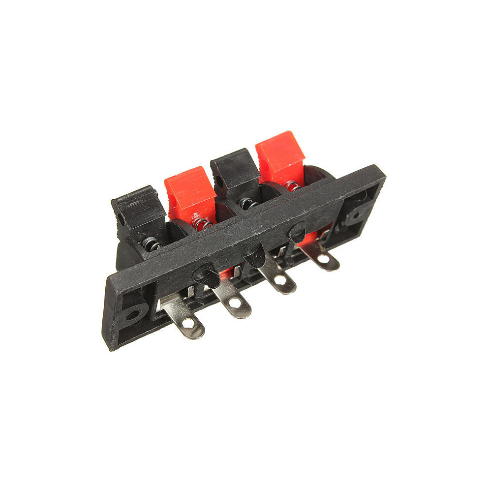 4 - Way Amp Stereo Speaker Terminal Strip Push Release Connector Block 5202984934219