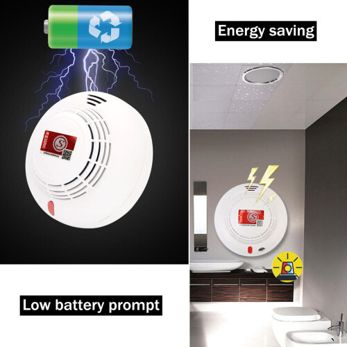 Smoke Detector Home Security Fire Alarm Photoelectric Sensor Battery Operated 2