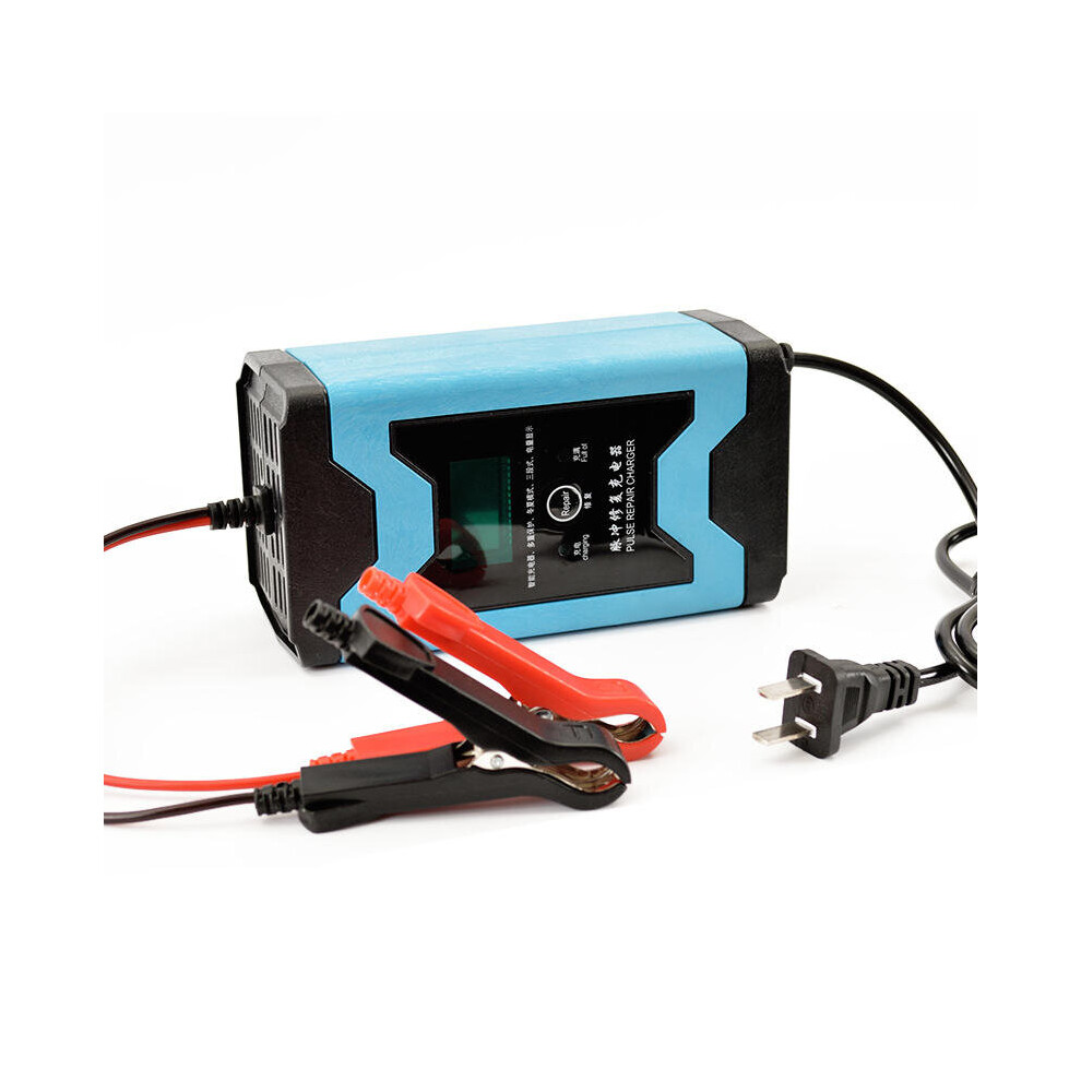 12V 6A Pulse Repair Lcd Battery Charger For Car Motorcycle Lead Acid Battery Agm Gel Wet Blue 5202984939399