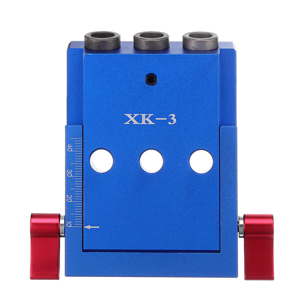 Xk-3 Pocket Hole Jig Kit 3 Holes Woodworking Drill Guide Aluminium Oblique Drill Guide Locator Tools 840079085351